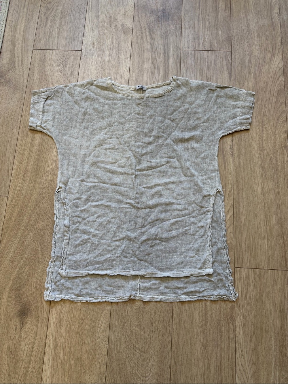 Relaxed Boxy Tunic Top in Light Cream size OS - Picture 2 of 5